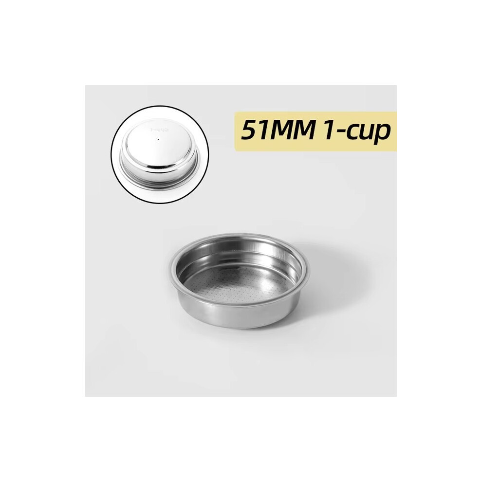 51 mm 1 Tasse Kaffeefilterkorb 51 mm unter Druck stehender doppelschichtiger Edelstahl für DelonghiSiebträger 51 mm 1 Tasse Kaffeefilterkorb 51 mm unter Druck stehender doppelschichtiger Edelstahl für DelonghiSiebträger