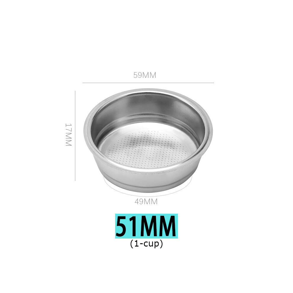 51 mm  1 Tasse Kaffeefilterkorb druckloser Ersatz f&uuml;r Delonghi Breville E61 Siebtr&auml;ger Espresso