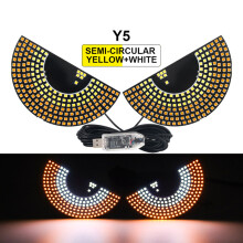 (Y5) 2 stuks Devil's Eye Achterwaarschuwingsknipperlicht USB 5V LED-signaallichten voor autovoorruit