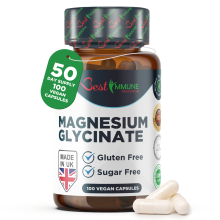 Natürliches Magnesiumglycinat 500mg Premium Qualität 100 Vegane Kapseln Perfekte Proportionen Höchste Bioverfügbarkeit