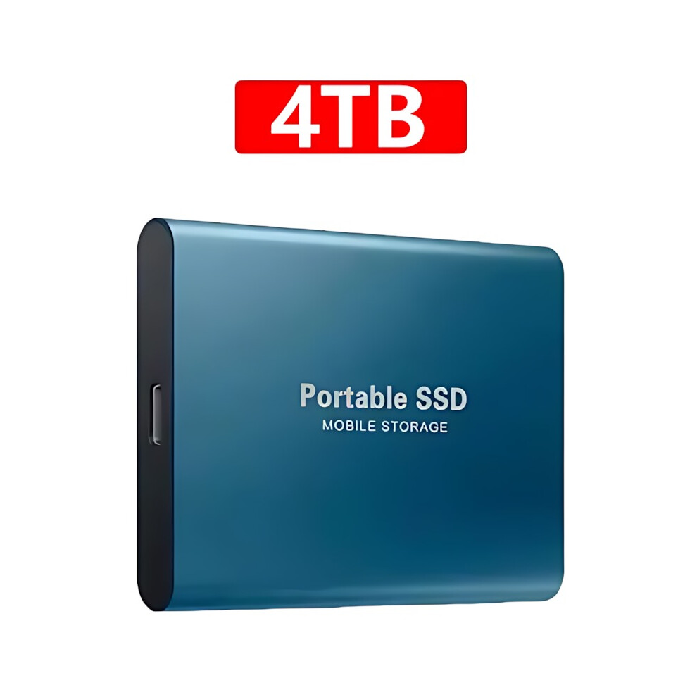 (BLUE, 4 TB) Portable SSD High Speed External Hard Drive