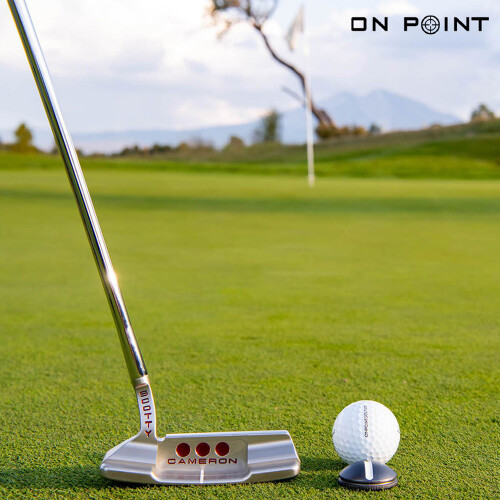 On Point Golf Ball Marker Rail Dimpled Dome Black 1