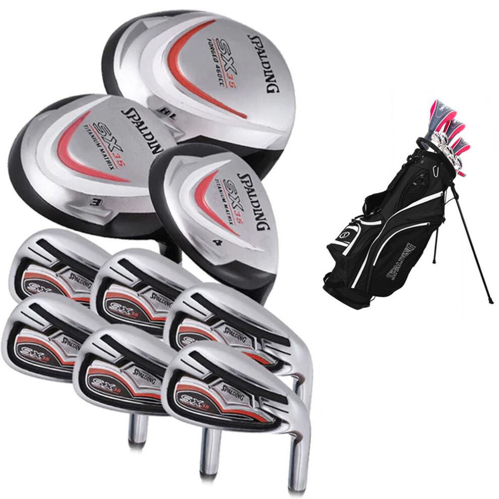 Spalding SX35 Mens Golf Package Set Graphite/Steel with Stand Bag