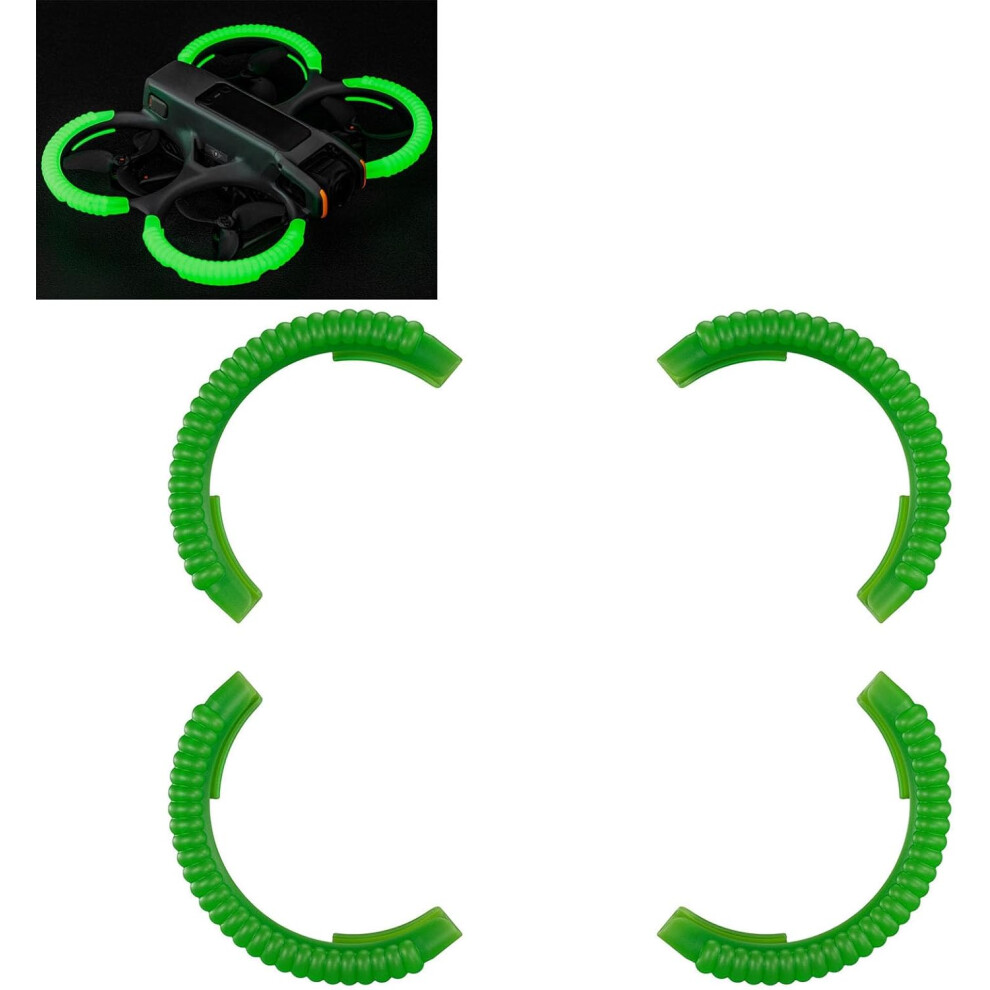(Fluorescent Green) Propeller Guard Anti-collision Covers for DJI AVATA2 Drone Propellers Protector Bumper Ring Fluorescent Protective Covers TPU Skin
