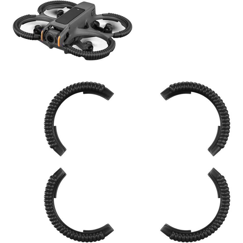 (Black) Propeller Guard Anti-collision Covers for DJI AVATA2 Drone Propellers Protector Bumper Ring Fluorescent Protective Covers TPU Skin Accessories