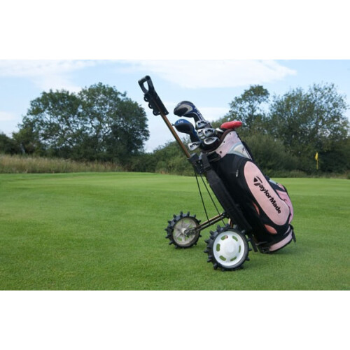 Hedgehog Black Hand Pull / Push Golf Trolley 14 Inch Wheels Sleeve Set 1