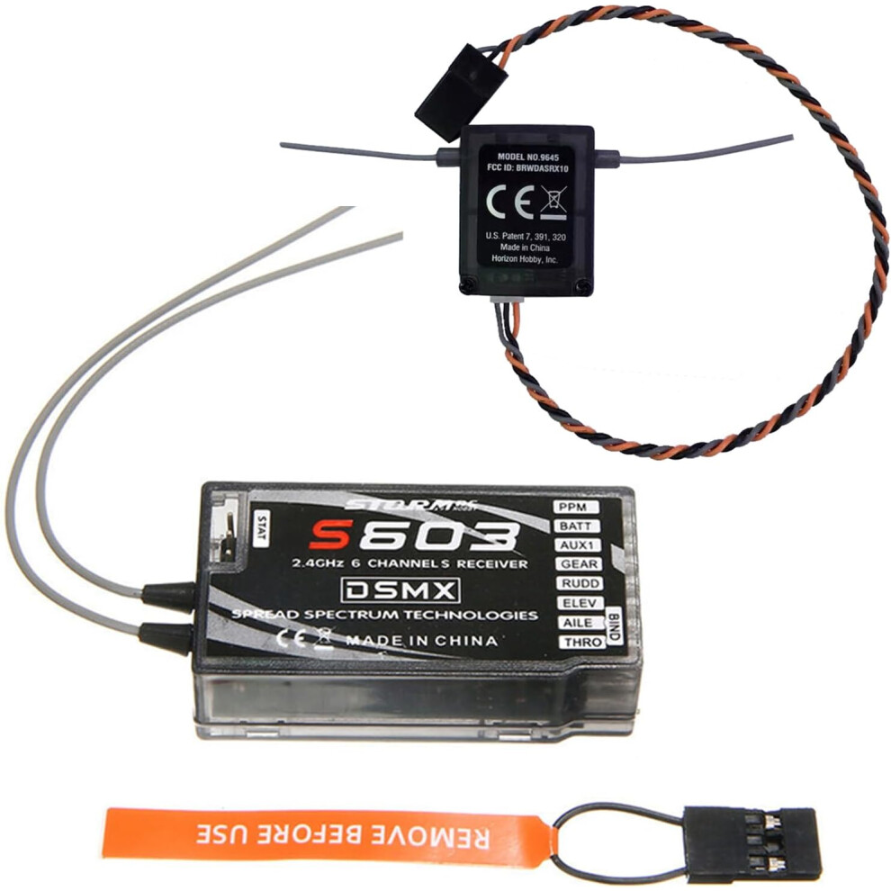 (S603 Host   Satellite) 6 Channels 2.4GHz S603 Aircraft Receiver for JR/Spektrum DSM-X DSM2 Remote Control Ultra Long Range 6CH 3.5-9.6V Receiver