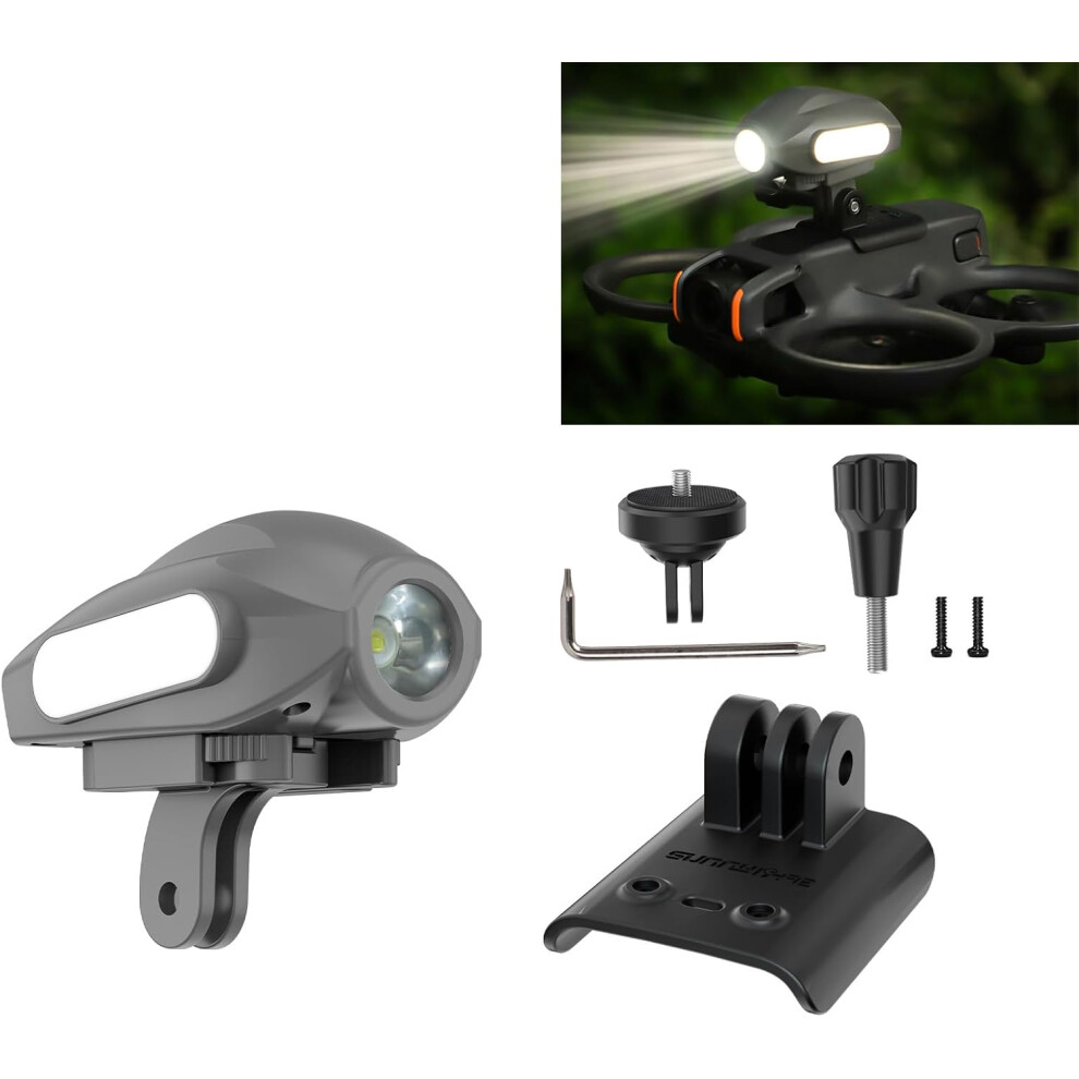(Searchlight) Searchlights Strobe Light with Drone Mount for DJI Avata 2 Spotlight Floodlight Bracket Support to Mount Night Flight Light to Drone with Action Camer