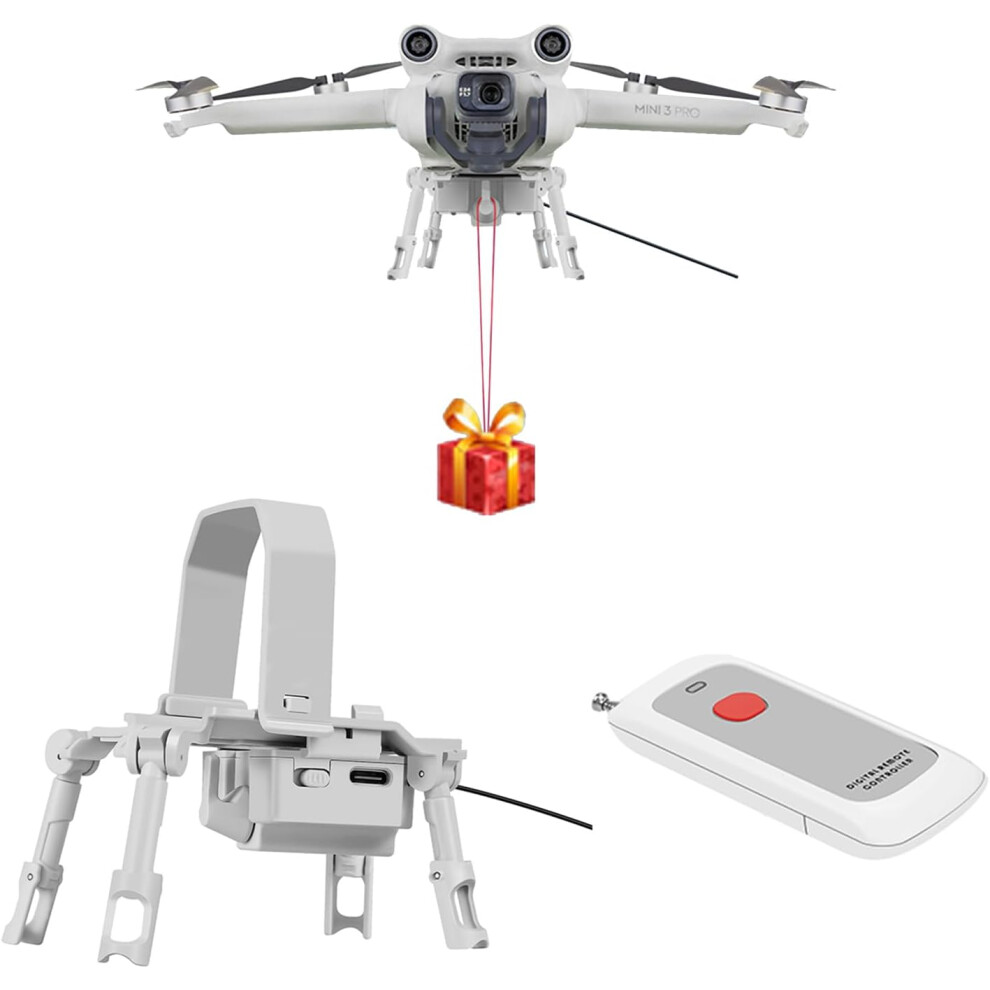 Drone Airdrop System Universal for DJI Mini 3 Pro/Mini 3 Drone Payload Release Thrower Transport Delivery Release Dropping Device