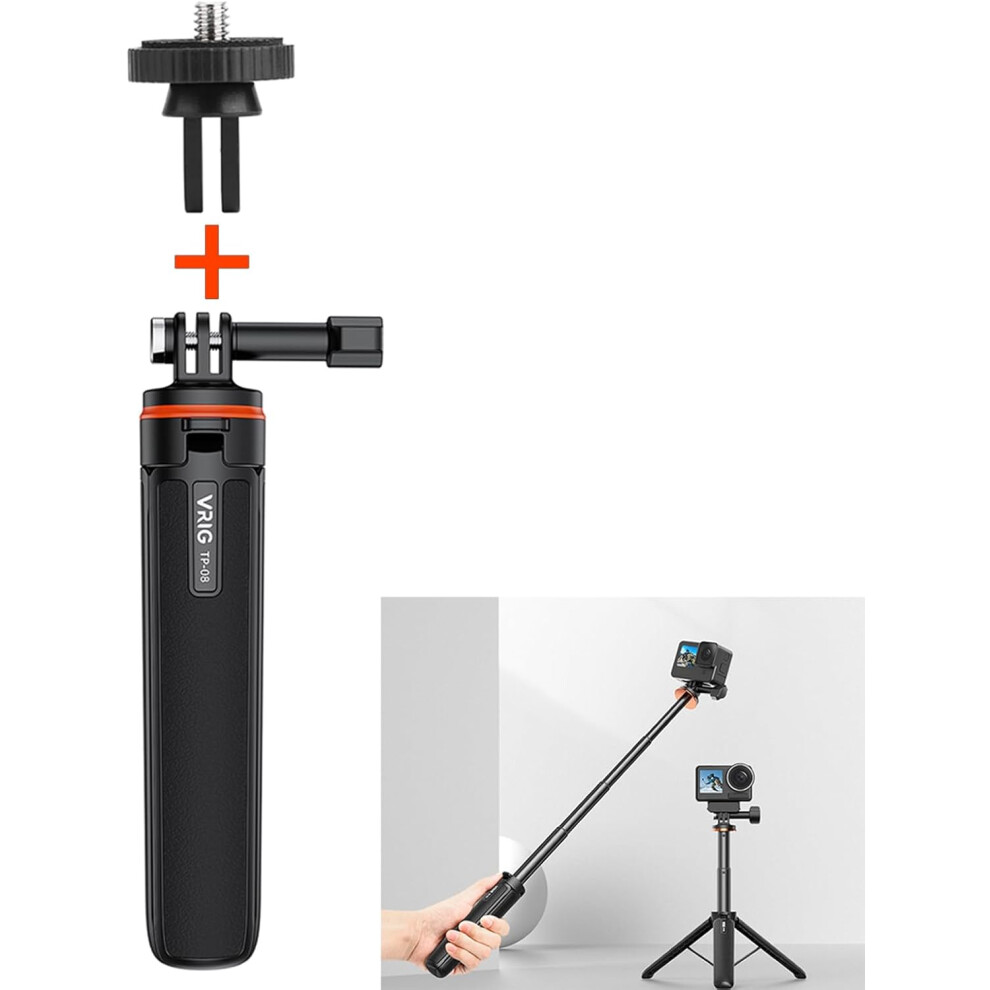 Extendable Tripod Selfie Stick for DJI OSMO POCKET 3 / Action 4 Length Adjustable Extension Rod with Gimbal for Insta360 ONE X3 / X2 Action Camera Bas