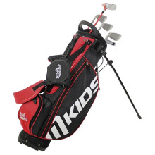 MKids Lite Junior Kids Golf Bag and Clubs Half Set Left Hand Red 7-9 Y