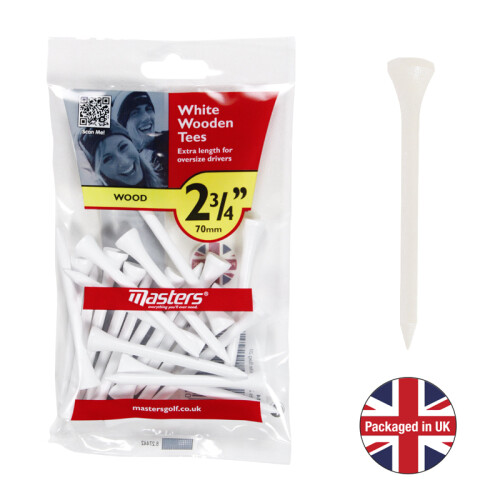 Masters Masters Wood Golf Tees 2 3/4 White Bag 20 2