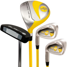 MKids Lite Junior Kids Golf Bag and Clubs Half Set Left Hand Yellow 5-