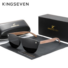 (schwarzes Walnussholz - Kingseven Original) Exklusive Design-Vintage-Herrenbrille aus Walnussholz