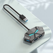 (0,6M 4-σε-1 Μαύρο) 7 Θύρες USB 3.0 HUB Type C Σταθμός σύνδεσης 5Gbps High Speed