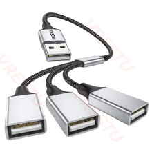 (Α έως 3 USB 0,25m) Καλώδιο προσαρμογέα διαχωριστή USB 1 σε 2 εξόδου