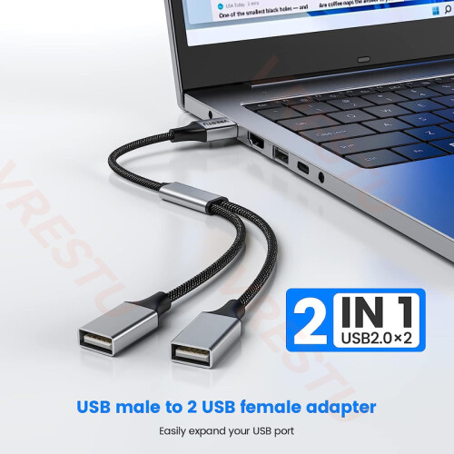 (Α έως 3 USB 0,25m) Καλώδιο προσαρμογέα διαχωριστή USB 1 σε 2 εξόδου 2