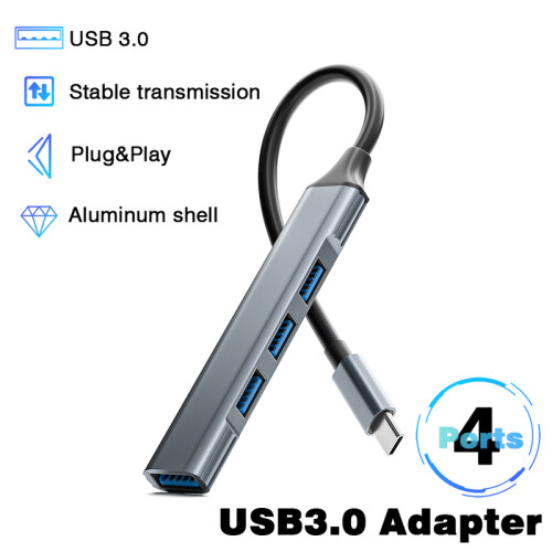 (USB C 5 σε 1 H54)USB 3.0 HUB Τύπος C έως 4 Θύρες USB HUB USB3.0 Προσαρμογέας πολλαπλών 2