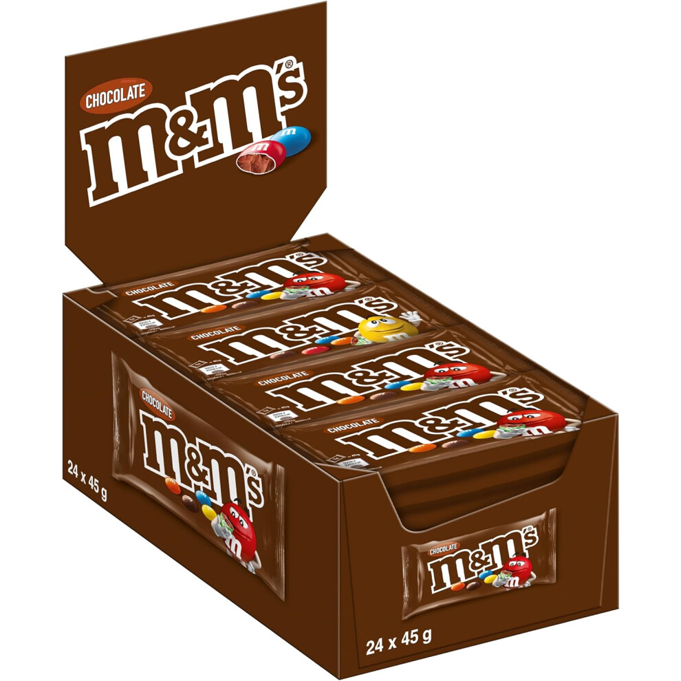 Kidzbuzz M&M's Milk Chocolate Bulk Box, Chocolate Gifts, 24 Packs Of 45 G