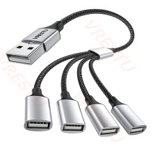 (Α έως 4 USB 0,25 m) Διανομέας USB 2.0 USB Διαχωριστής 4 θυρών Τροφοδοσίας