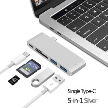 (1T 5 σε 1 Sliver) USB 3.1 Type-C Hub to HDMI Adapter 4K Thunderbolt 3 USB C Hub with Hub 3.0 TF SD