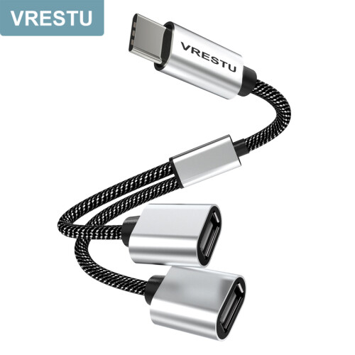 (Τύπος C έως 2 USB) Τύπος C σε διπλό USB OTG Προσαρμογέας USB 2.0 Type-C Επέκταση 1