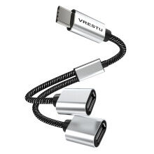 (Τύπος C έως 2 USB) Τύπος C σε διπλό USB OTG Προσαρμογέας USB 2.0 Type-C Επέκταση