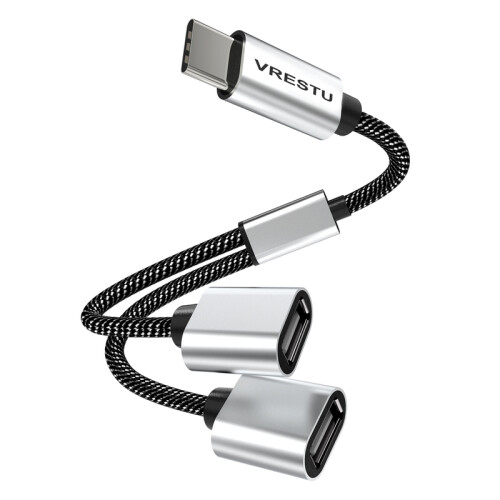 (Τύπος C έως 2 USB) Τύπος C σε διπλό USB OTG Προσαρμογέας USB 2.0 Type-C Επέκταση