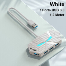 (1,2M 7-σε-1 Λευκό) 7 Θύρες USB 3.0 HUB USB Docking Station USB Splitter Adapter 5Gbps High