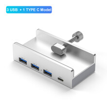 (3 USB 1 TYP C) 6-w-1 koncentrator USB 3.0 typu clip-type z zasilaczem, rozdzielacz USB 3.0, adapter