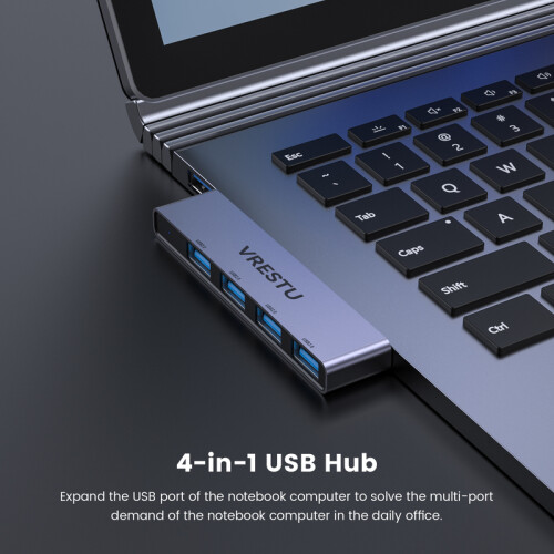 (Δεξιά πλευρά Μαύρο) 4 σε 1 USB HUB 3.0 OTG Splitter Adapter USB Expansion Συμβατό 2
