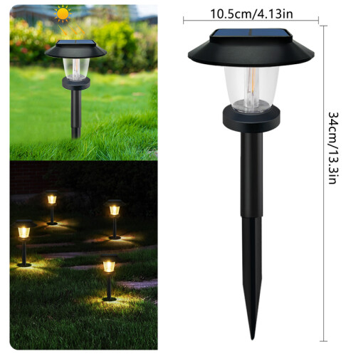 (Luci solari da percorso-2 pezzi)Luci solari da percorso Lampada da esterno a LED per percorso paesaggistico