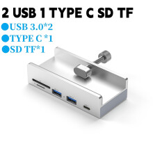 (2 porty USB 1 TYP C SD TF) 4-portowa aluminiowa zewnętrzna stacja dokująca USB 3.0 typu C Clip HUB