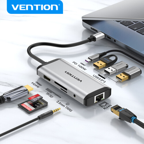 (Μοντέλο HDMI 5 σε 1) Εξαερισμός USB C HUB Τύπος C σε USB 3.0 Dock Station USB 1