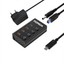 (4 porty EU 10 Gb/s C) zgodne z IDA 7-portowe stacje dokujące USB A 10 Gb/s Power USB 3.2 Hub Splitter