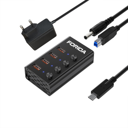 (4 θύρες EU 10 Gbps C) συμβατό IDA 7 θύρες USB A Σταθμοί σύνδεσης 10 Gbps Power