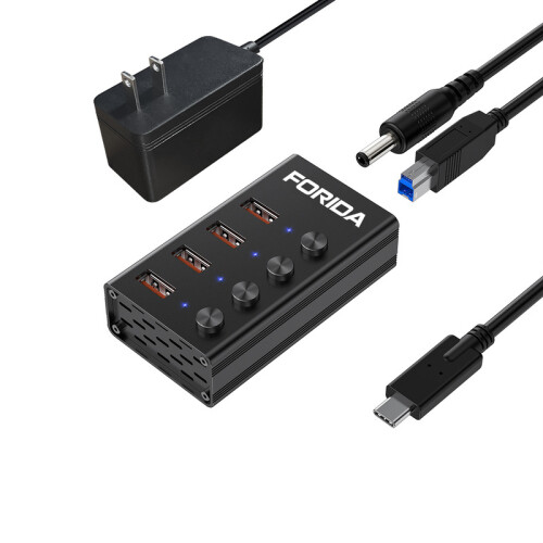 (4 θύρες US 10 Gbps C) συμβατό IDA 7 θύρες USB A Σταθμοί σύνδεσης 10 Gbps Power