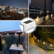 (Biały-ciepły-20 szt.) Ciepła biała lampa solarna LED na schody, ścieżkę, ogród, wodoodporna, balkon