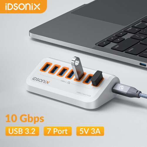 (10Gbps-01-0,5m)IDSONIX USB HUB 7 Port Multiple USB3.2 HUB Socket Type C Docking Station 10Gbps High 1