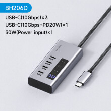 (Ingen Switch-4 in 1)Hagibis USB C HUB Typ-C dockningsstation Individuella på/av-brytare med LED-skärm