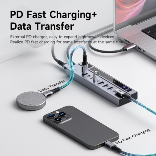 (Χωρίς διακόπτη-4 σε 1) Σταθμός σύνδεσης Hagibis USB C HUB Type-C Ατομικοί 2