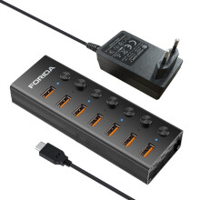 (7 θύρες EU 10 Gbps C) συμβατό IDA 7 θύρες USB A Σταθμοί σύνδεσης 10 Gbps Power