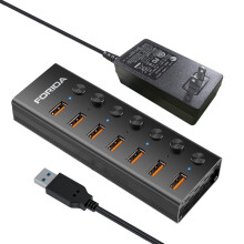 (7 portar US 10 Gbps A) kompatibel IDA 7 port USB A Dockningsstationer 10 Gbps Power USB 3.2 Hub Splitter