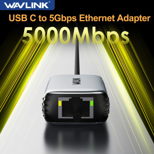 (Προσαρμογέας 5G Gigabit)WAVLINK USB C σε 5Gbps Προσαρμογέας Ethernet Χωρίς 1