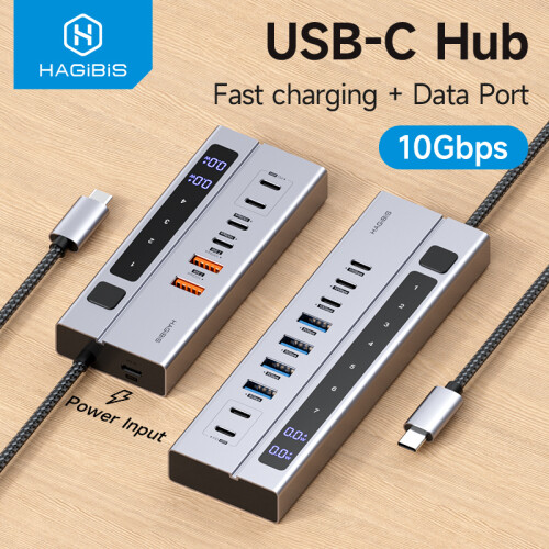 (Με διακόπτη-9 σε 1) Σταθμός σύνδεσης Hagibis USB C HUB Type-C Ατομικοί 1