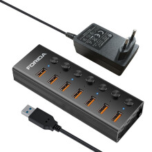 (7 portar EU 10Gbps A)kompatibel IDA 7 port USB A Dockningsstationer 10Gbps Power USB 3.2 Hub Splitter