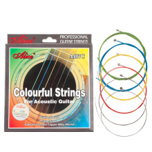 A407C Acoustic Guitar Strings - 6-String Set, Stainless Steel Core, Colorful Coated Copper Alloy Wound, Gauges 0.011-0.052 in