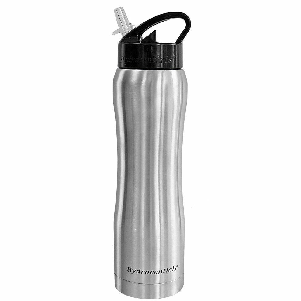 (Silver) Insulated Stainless Steel Sports Water Bottle Leakproof 550ml Vacuum Thermos Cup