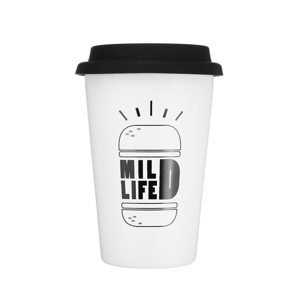 (White Hamburger) 350ML 304 Stainless Steel Coffee Vacuum Insulated Mugs Reusable Eco-friendly Thermos Bottle