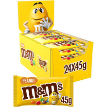 M&M'S Peanut Bulk Box, Milk Chocolate Gifts 24 Packs of 45g